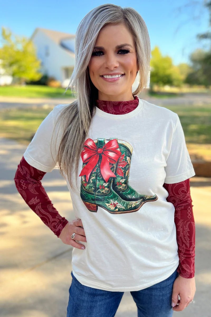 Sterling Kreek All I Want For Christmas Is Boots Tee