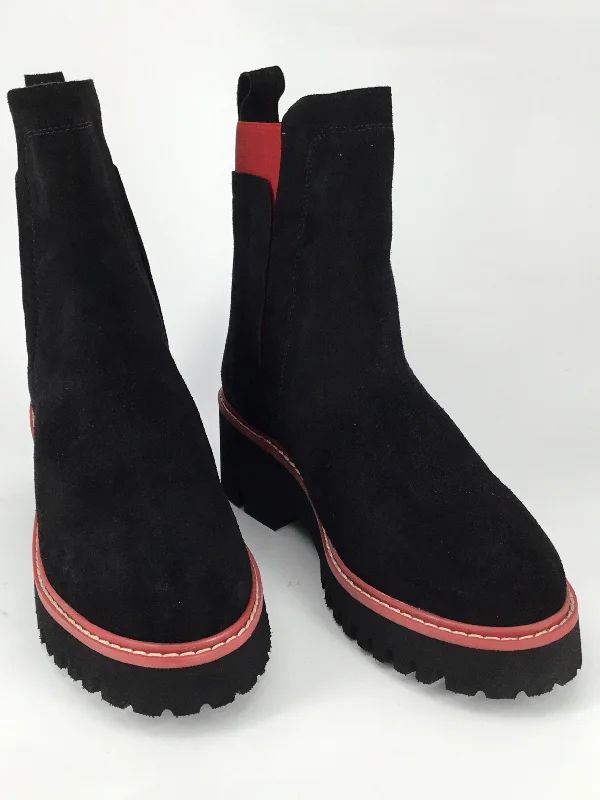 Black/Red Suede