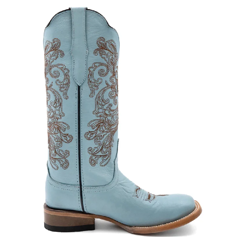 Ella Embroidery Square Toe Cowboy Boots