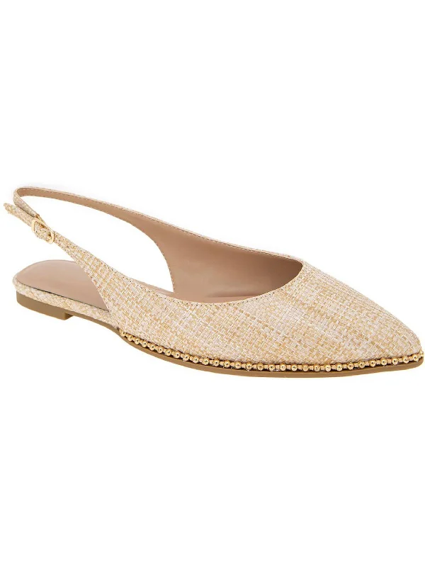 Valerie Womens Woven Pointed Toe Slingbacks