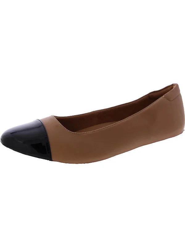 Varali Womens Faux Leather Slip On Ballet Flats