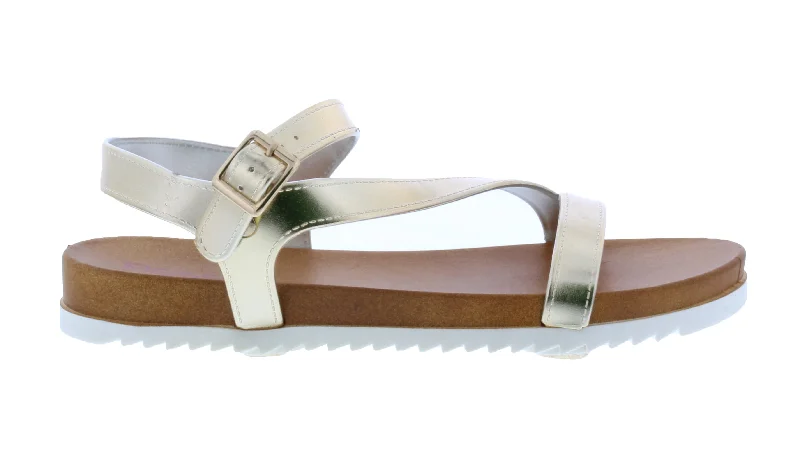 Women Metallic Sandal with Buckle Closure