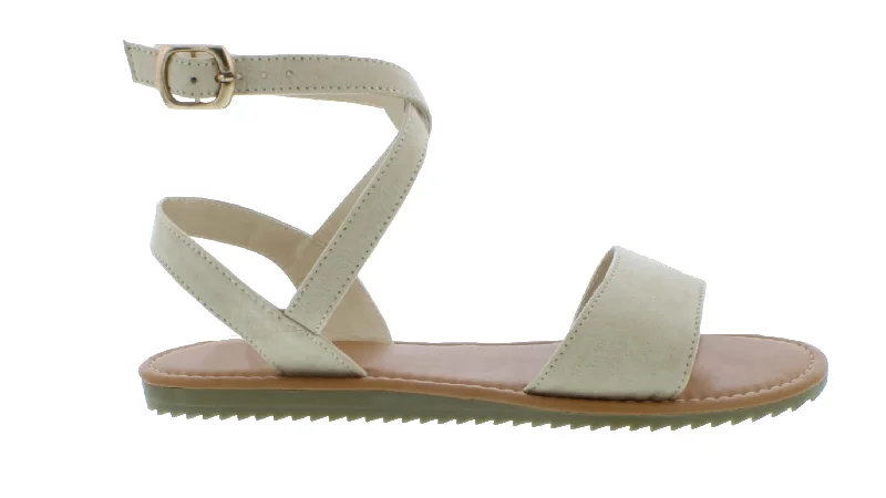 Women Ankle Wrap Sandal with Buckle Closure