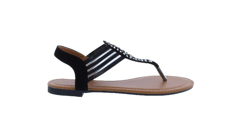 Women Microfiber Sandal with Elastic Closure