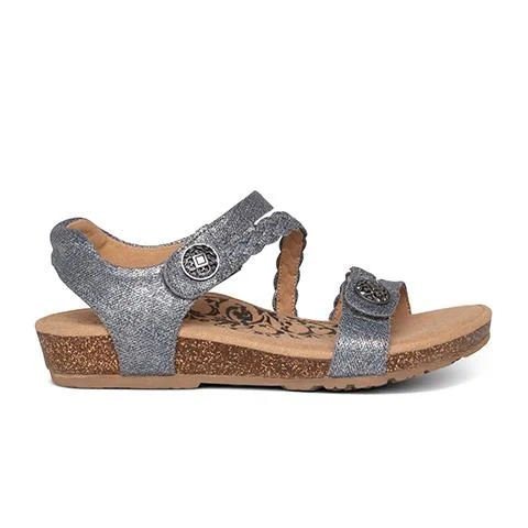 Aetrex Jillian Braided Backstrap Sandal (Women) - Pewter