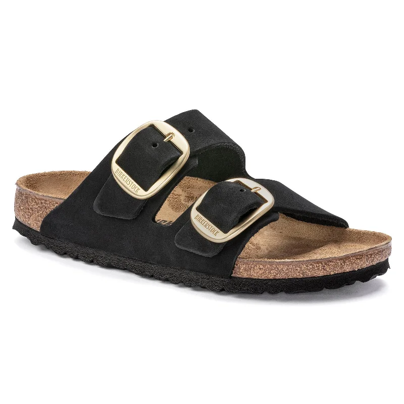 Birkenstock Arizona Big Buckle black nubuck/gold buckle