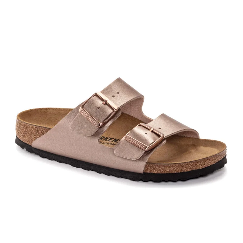 Birkenstock Arizona Narrow Slide Sandal (Women) - Copper Birko-Flor