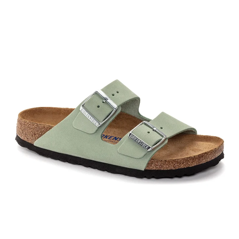 Birkenstock Arizona Soft Footbed Slide Sandal (Women) - Matcha Nubuck