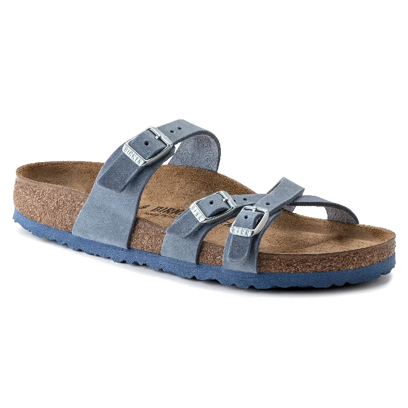 Birkenstock Franca dusty blue oiled leather