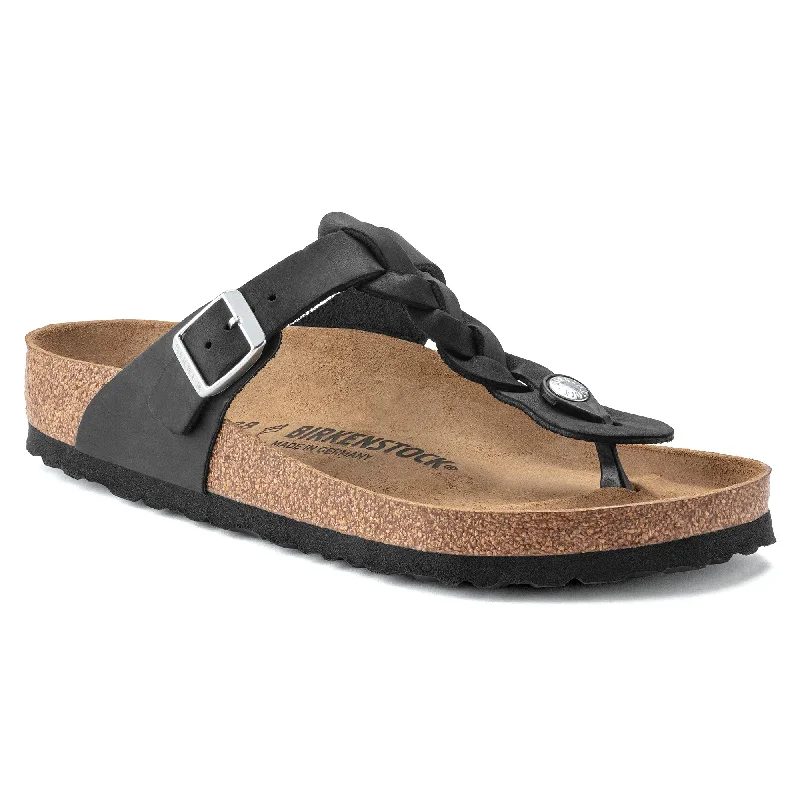 Birkenstock Gizeh Braid black oiled leather