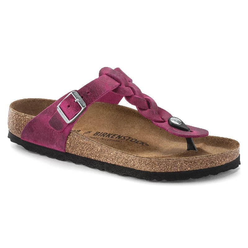 Birkenstock Gizeh Braid festival fuchsia oiled leather