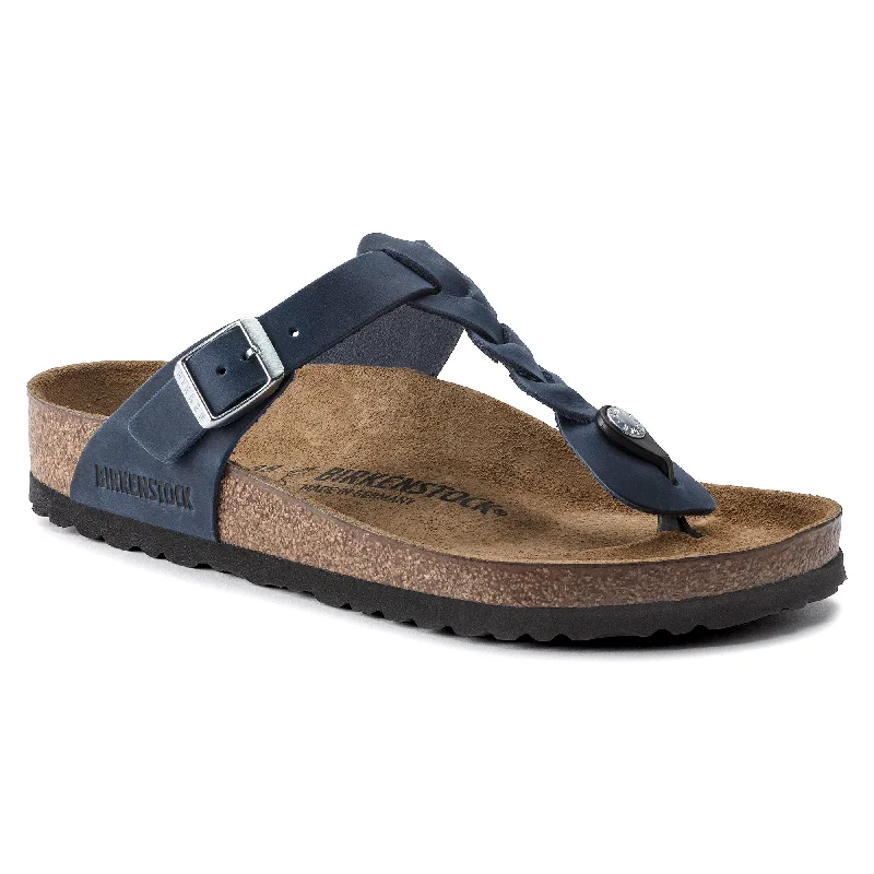 Birkenstock Gizeh Braid navy oiled leather