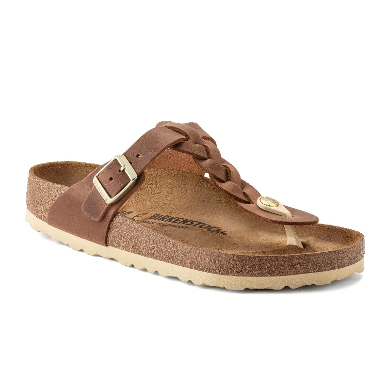 Birkenstock Gizeh Braid Sandal (Women) - Cognac Oiled Leather