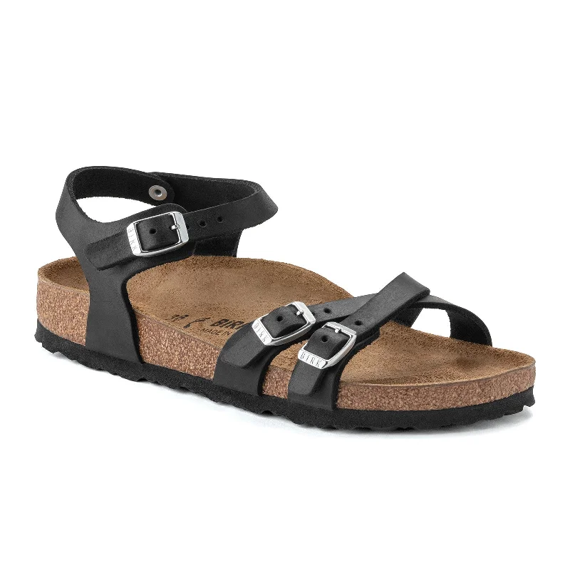 Birkenstock Kumba Backstrap Sandal (Women) - Black Oiled Leather