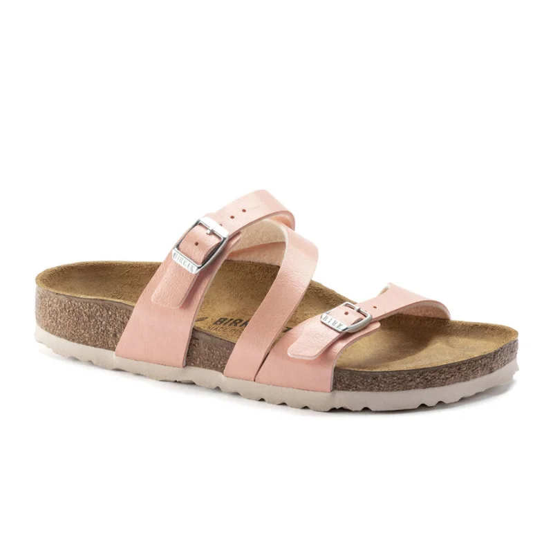 Birkenstock Salina Slide Sandal (Women) - Graceful Coral Peach Birko-Flor