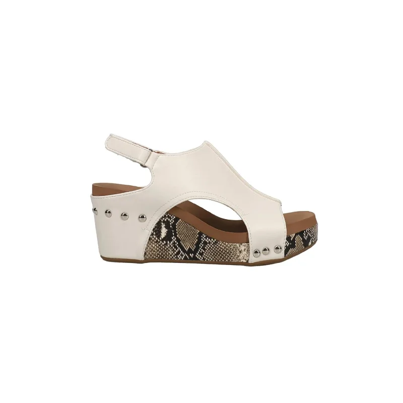 Carley Snake Print Wedge Sandals