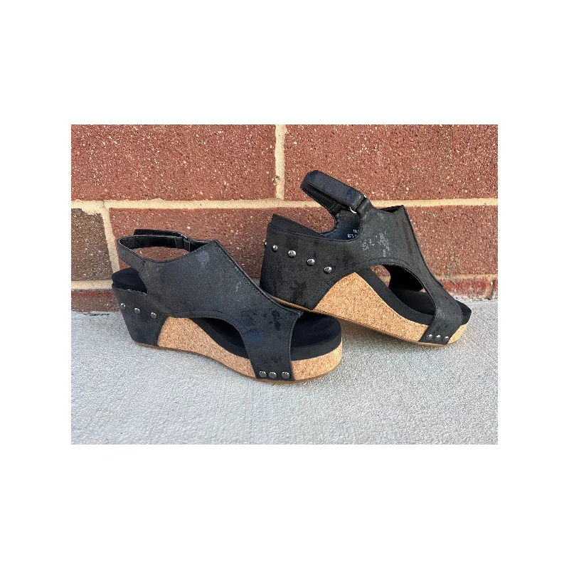 Corky's Carley Black Metallic Wedges