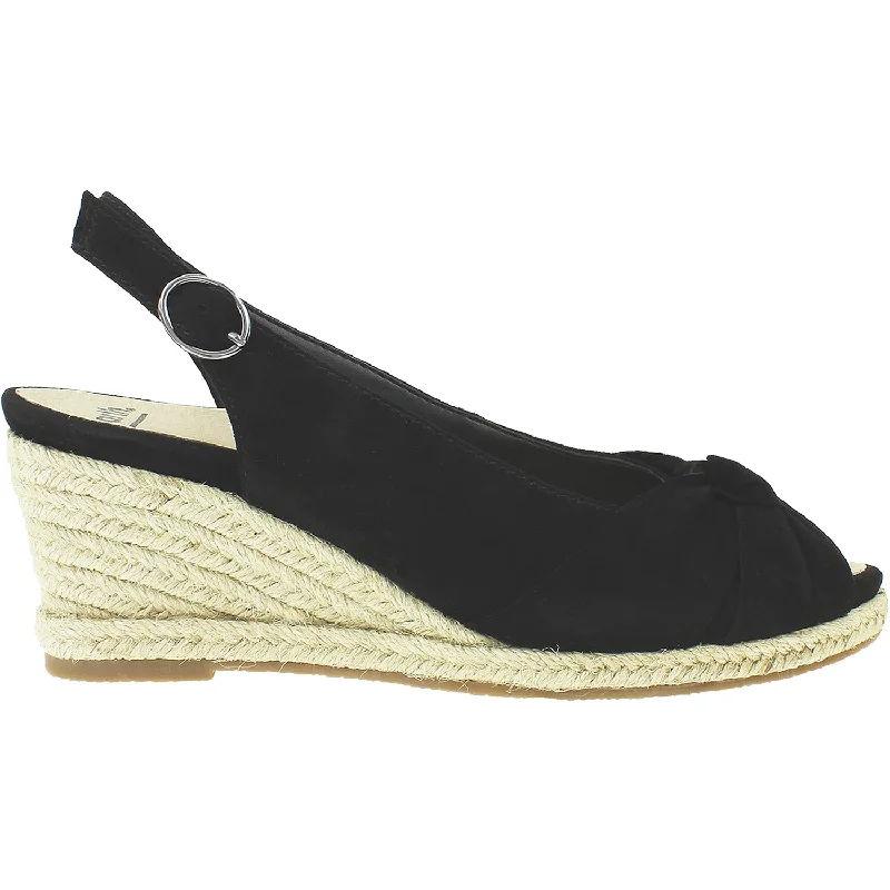 Women's Earth Bermuda Black Silky Suede