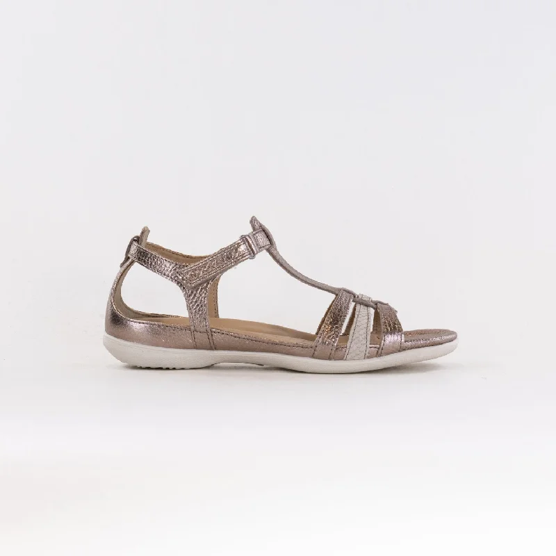 Ecco Flash T-Strap Sandal (Women's) - Warm Grey Mettallic/Moon Rock