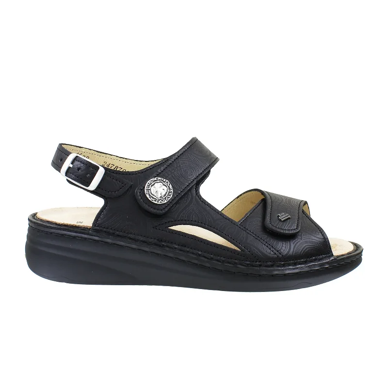 Finn Comfort Barbuda Backstrap Sandal (Women) - Black Arabesque