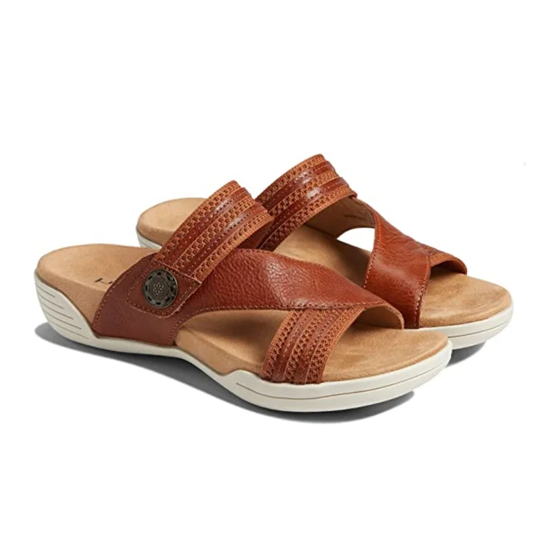 Halsa Desiree Slide Sandal (Women) - Cognac