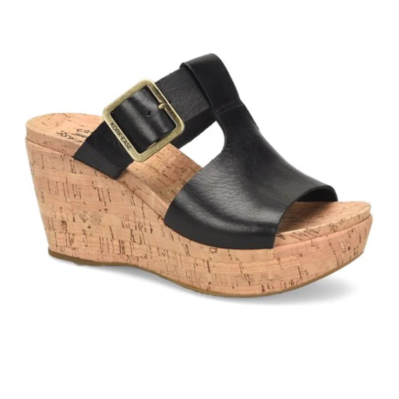 Kork-Ease Andi Wedge Sandal (Women) - Black