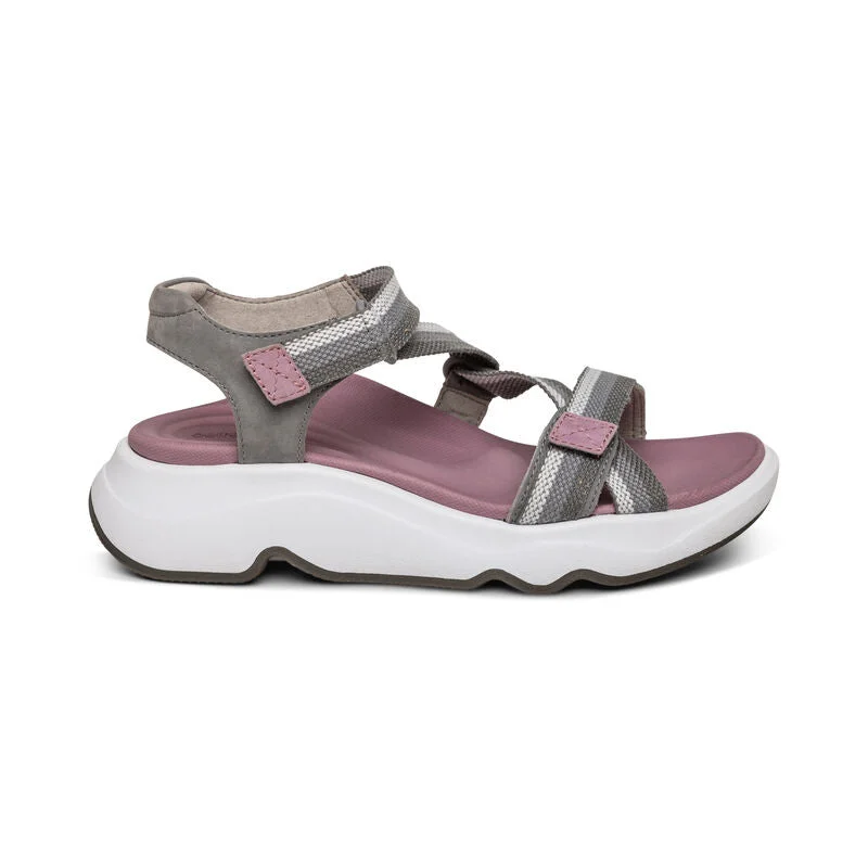 WOMEN'S AETREX MARZ ADJUSTABLE SPORT SANDAL | GREY