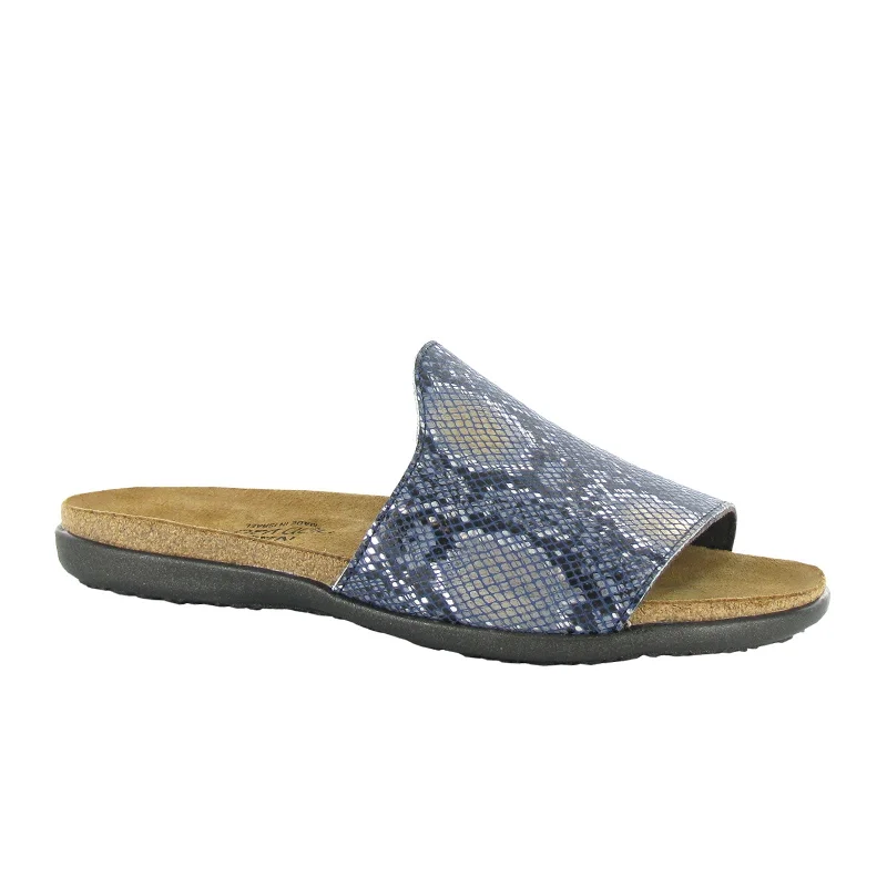 Naot Skylar Slide Sandal (Women) - Navy Python Leather