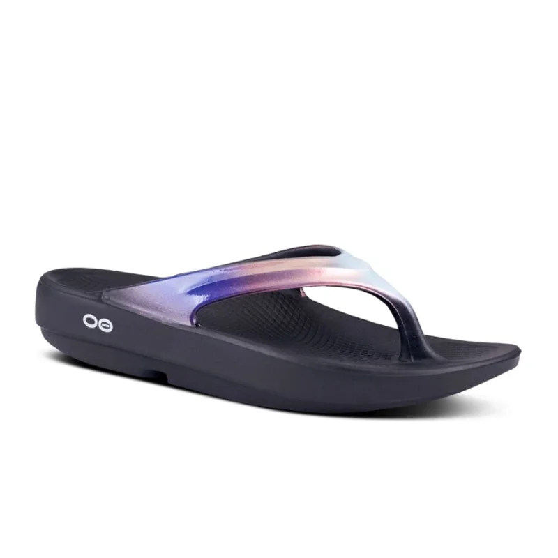 Oofos OOlala Luxe Sandal (Women) - Black/Calypso