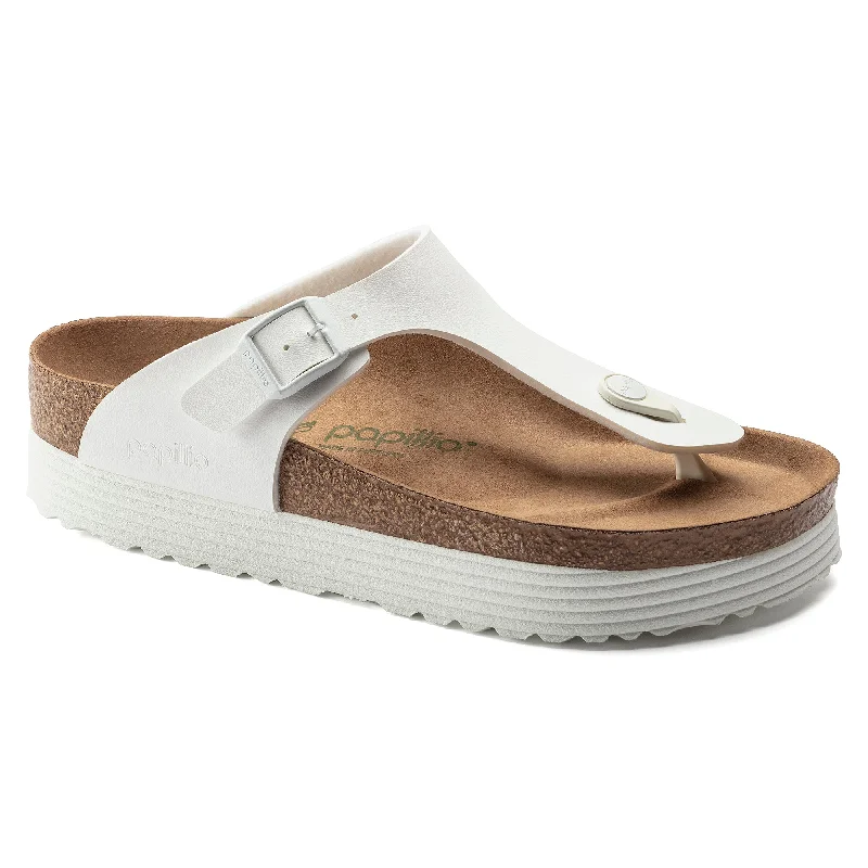 Papillio Gizeh Grooved Platform Vegan white Birko-Flor by Birkenstock