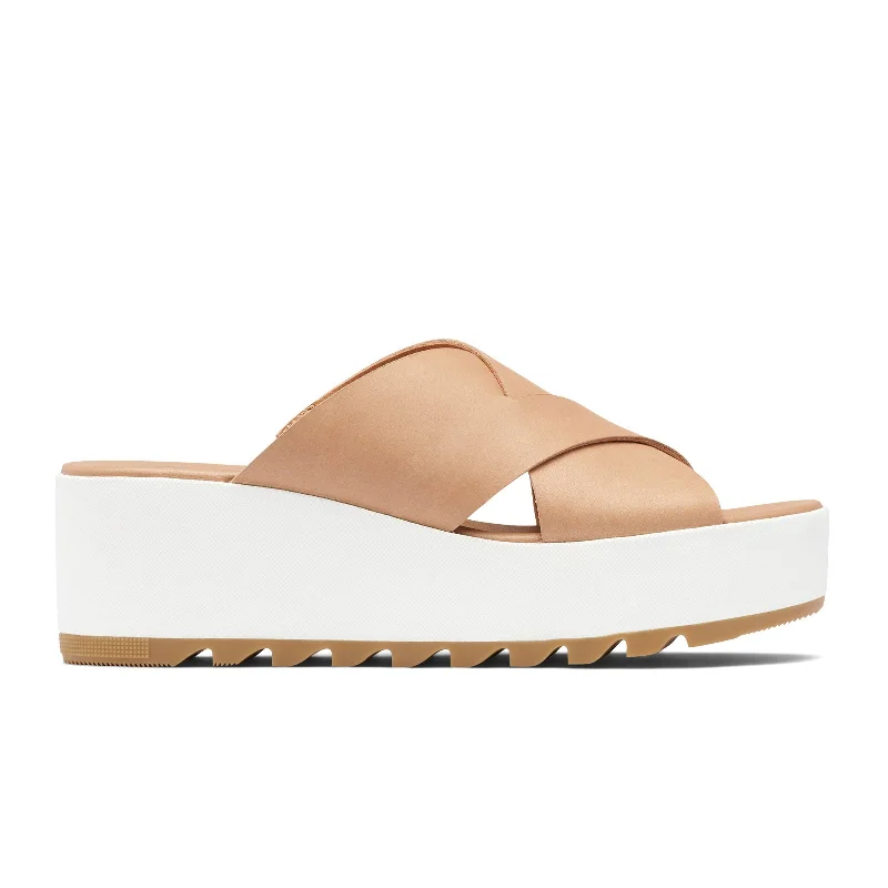 Sorel Cameron Flatform Slide Sandal (Women) - Honest Beige/Sea Salt