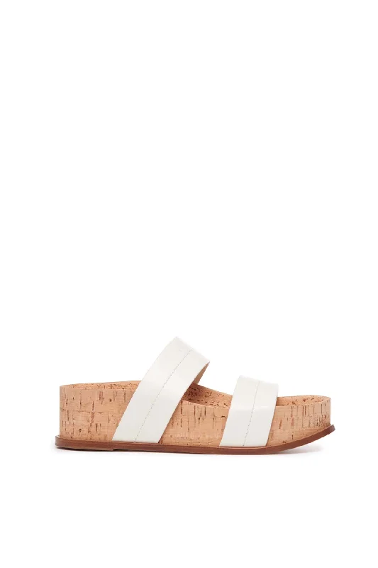 Striker Platform Sandal in Cream Leather