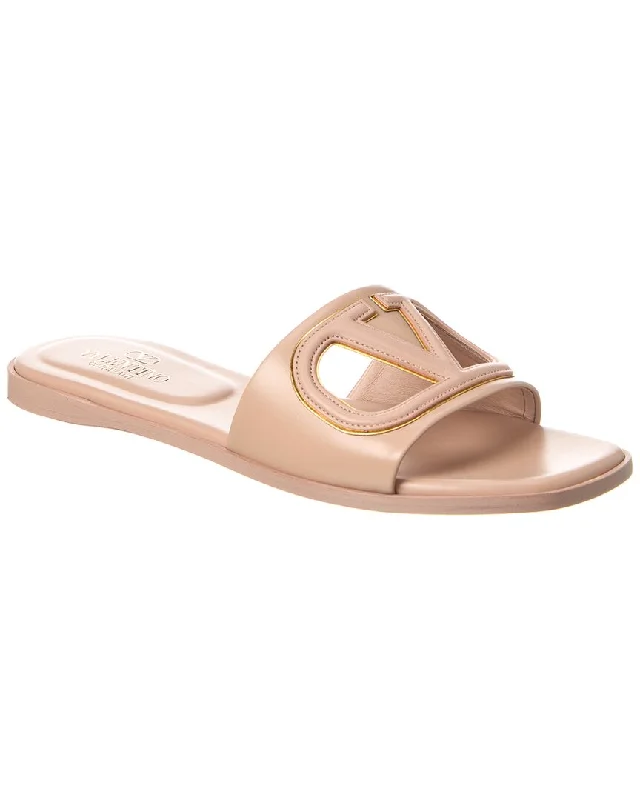 Valentino VLogo Cutout Leather Sandal