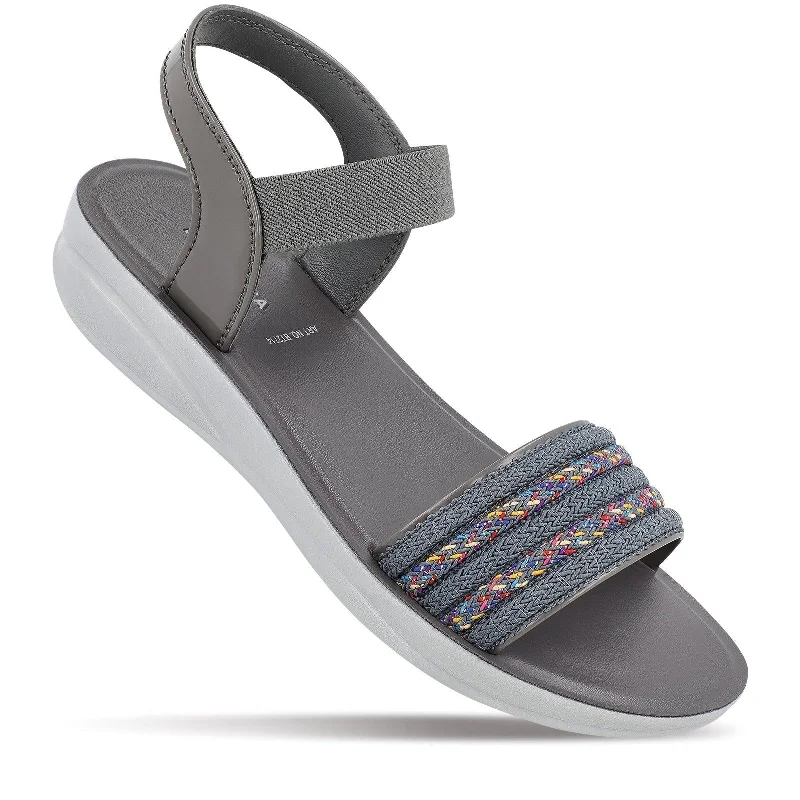 Blue Tyga Womens Ankle Strap Heel Sandal  - BT2714 Grey