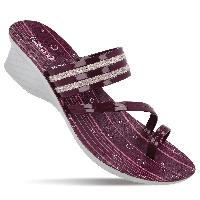 Walkaroo Womens Toe-Ring Slide Sandal  - WL7420 Grape