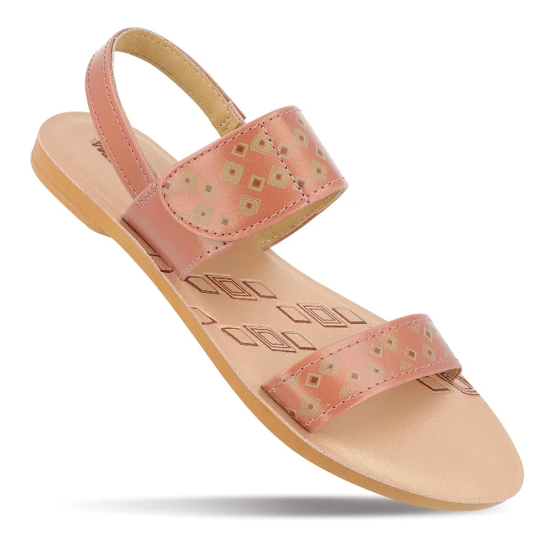 Walkaroo Womens Ankle Strap Flat Sandal  - WL7802 Peach