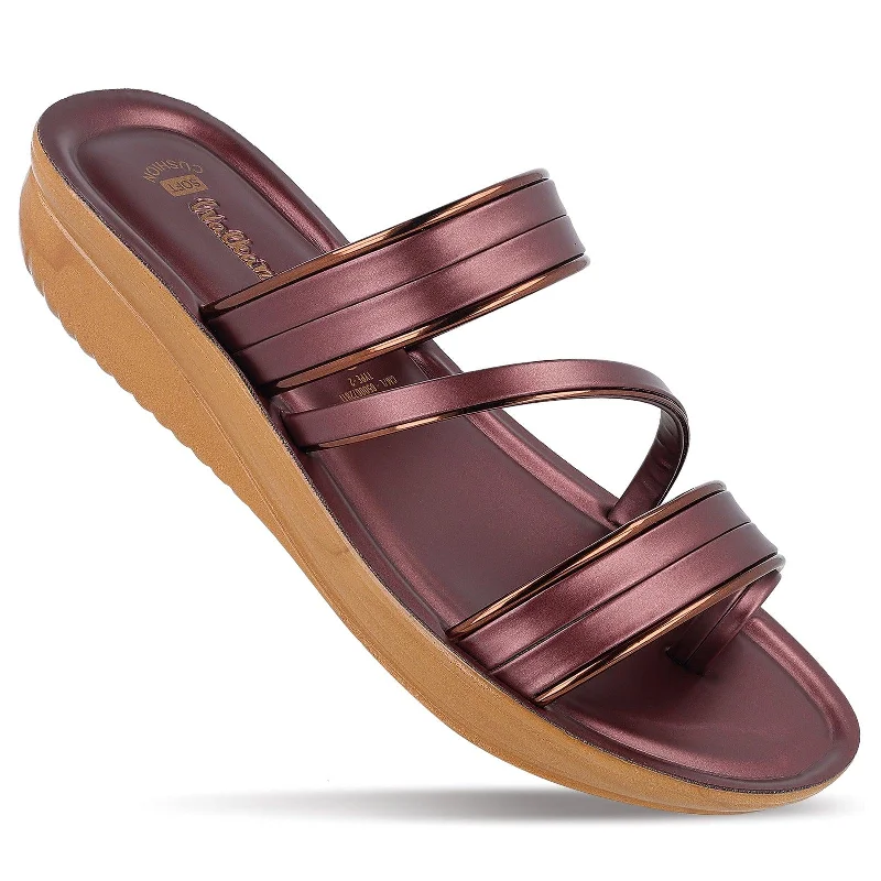 Women's Daily Wear Sandals  - WL7584 Burgundy