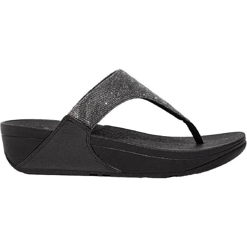 Women's FitFlop Lulu Glitz Black Leather