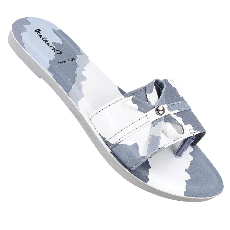 Women's Slide Sandals  - WL7409 White Grey