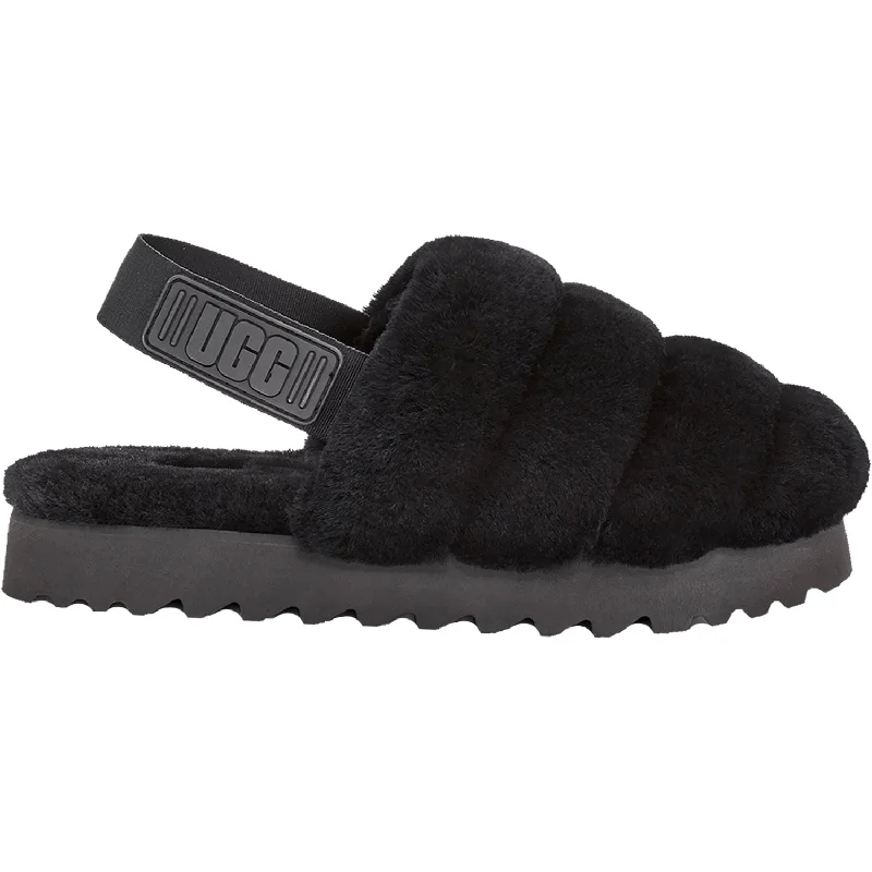 Women's UGG Super Fluff Black Sheepskin