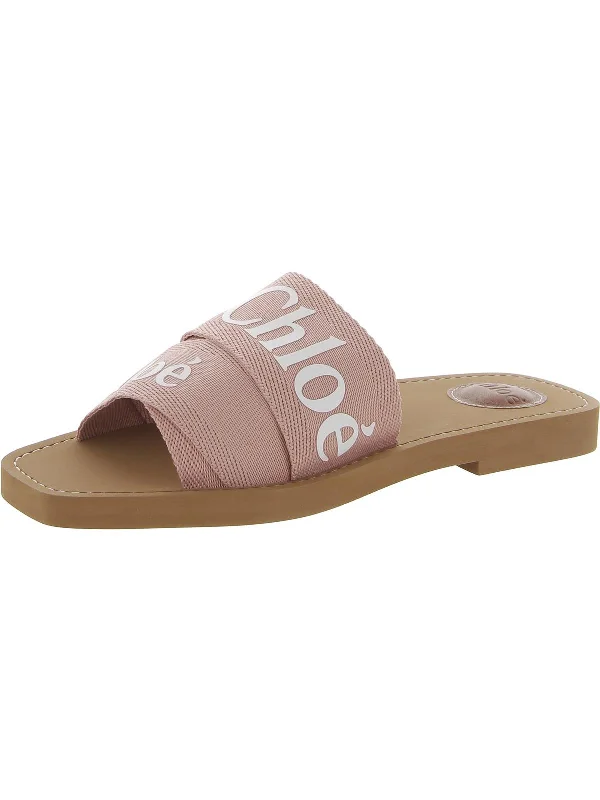 Woody Womens Logo Slip On Slide Sandals