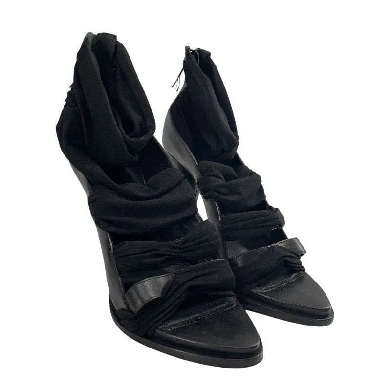 GIVENCHY/Heels/EU 39.5/Leather/BLK/CLOTH DRAPING