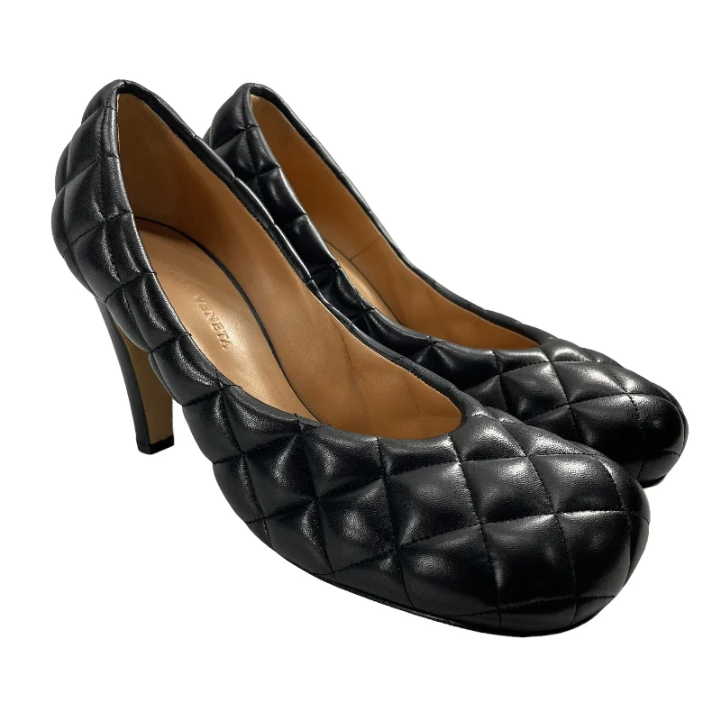 BOTTEGA VENETA/Heels/EU 39.5/Leather/BLK/BUBBLE SQUARE TOE