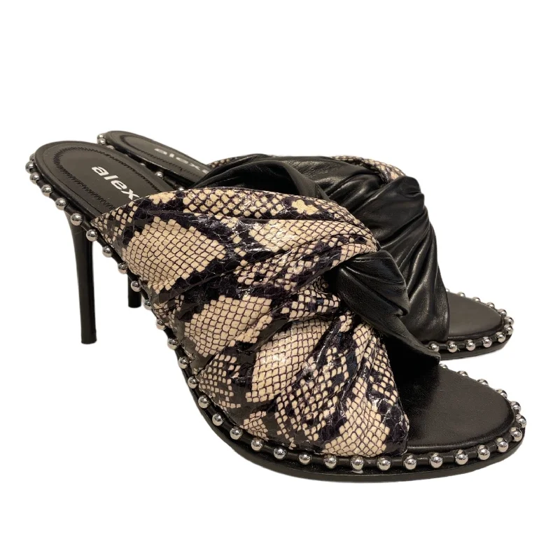 Alexander Wang/Heels/US 7.5/Animal Pattern/Leather/BLK/Open-Toe/Lily Nappa Heel