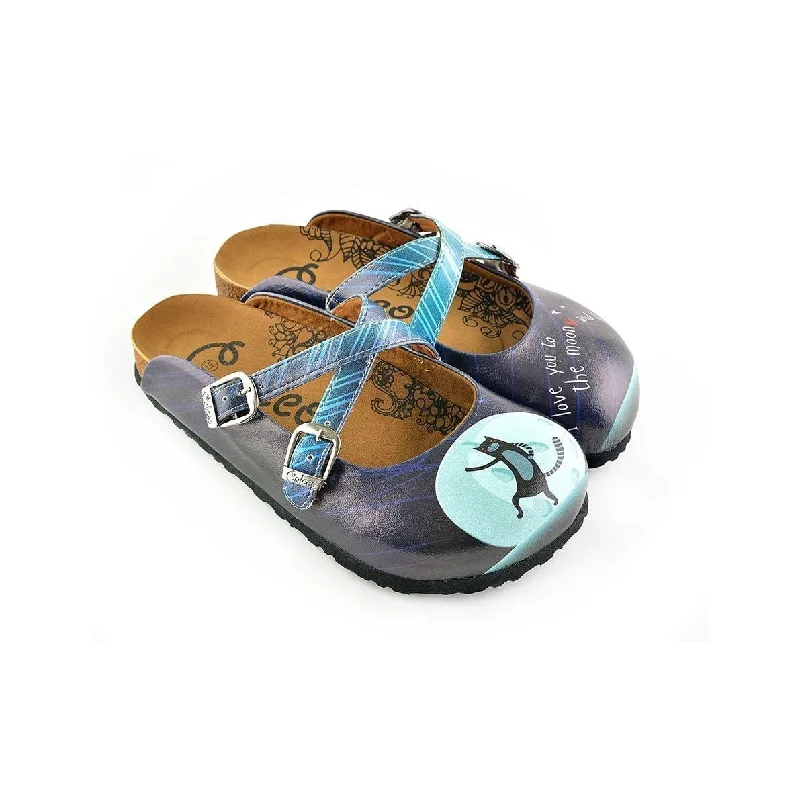 Blue "I Love You To The Moon & Back Clogs WCAL138