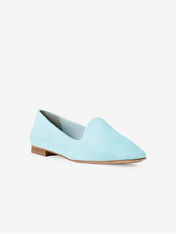 Tara Vegan Velvet Slipper Pumps | Sky Blue