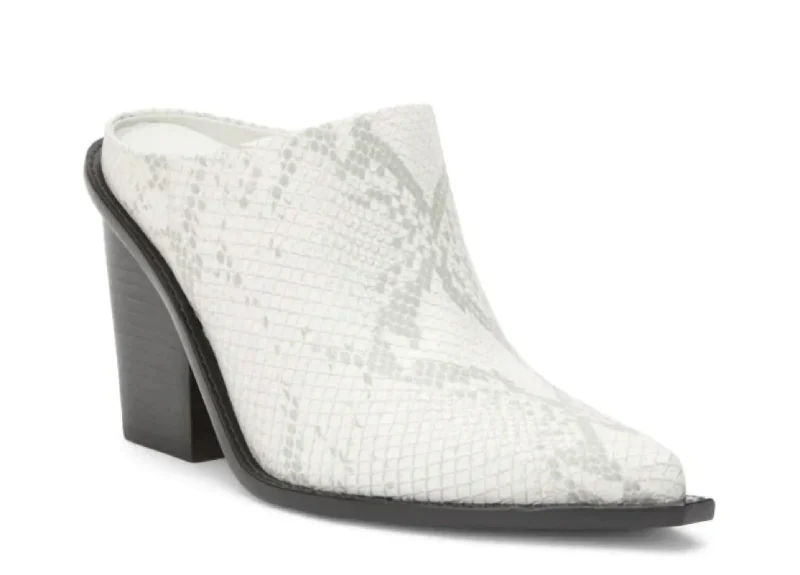 Deena Mule In White Snake