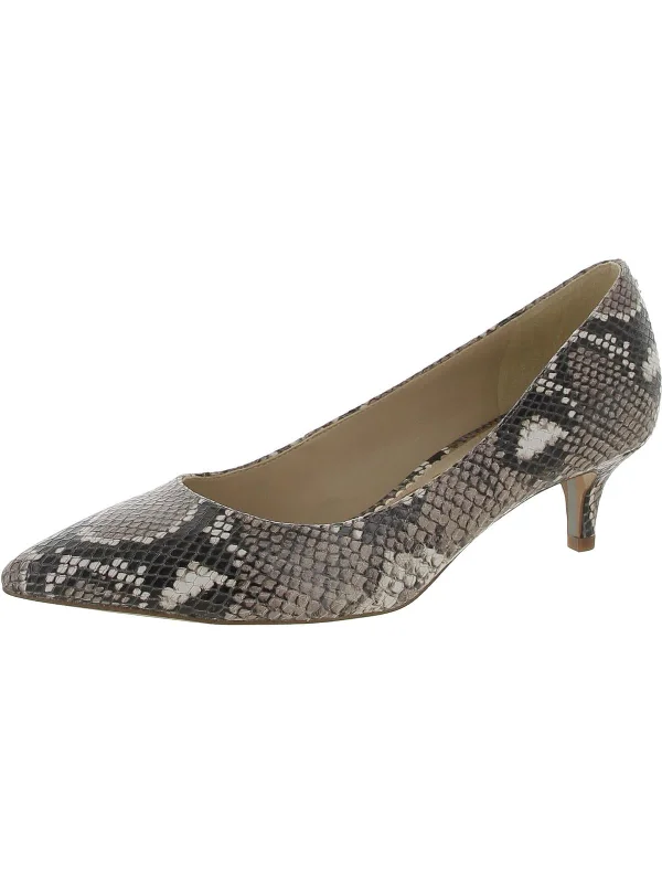 taupe snake print leather