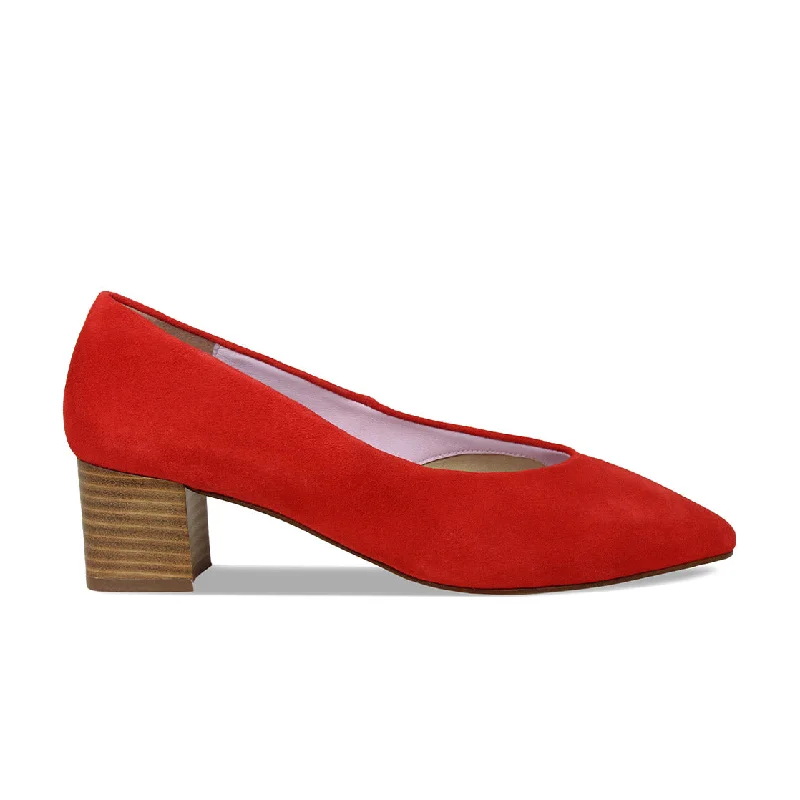 Ingrid: Coral Red Suede