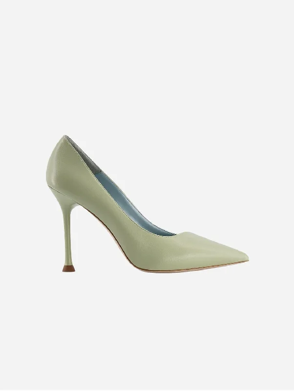 Juliette Apple Leather Vegan Heeled Pumps | Green